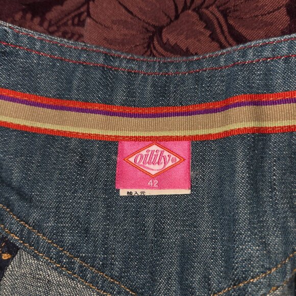 Oilily Denim Embroidered Tulip Skirt Adjustable Waist and Skirt - Picture 6 of 11